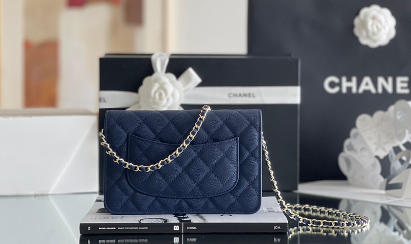 Chanel woc 12 × 19 × 4 cm 深酒红色浅金扣-4593