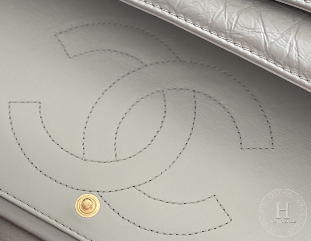 Chanel 2.55 28CM 牛皮 古银金扣