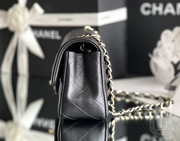 CLASSIC FLAP 12× 20 × 6 cm ZP羊皮 LEATHER 雾霾蓝银扣-4759