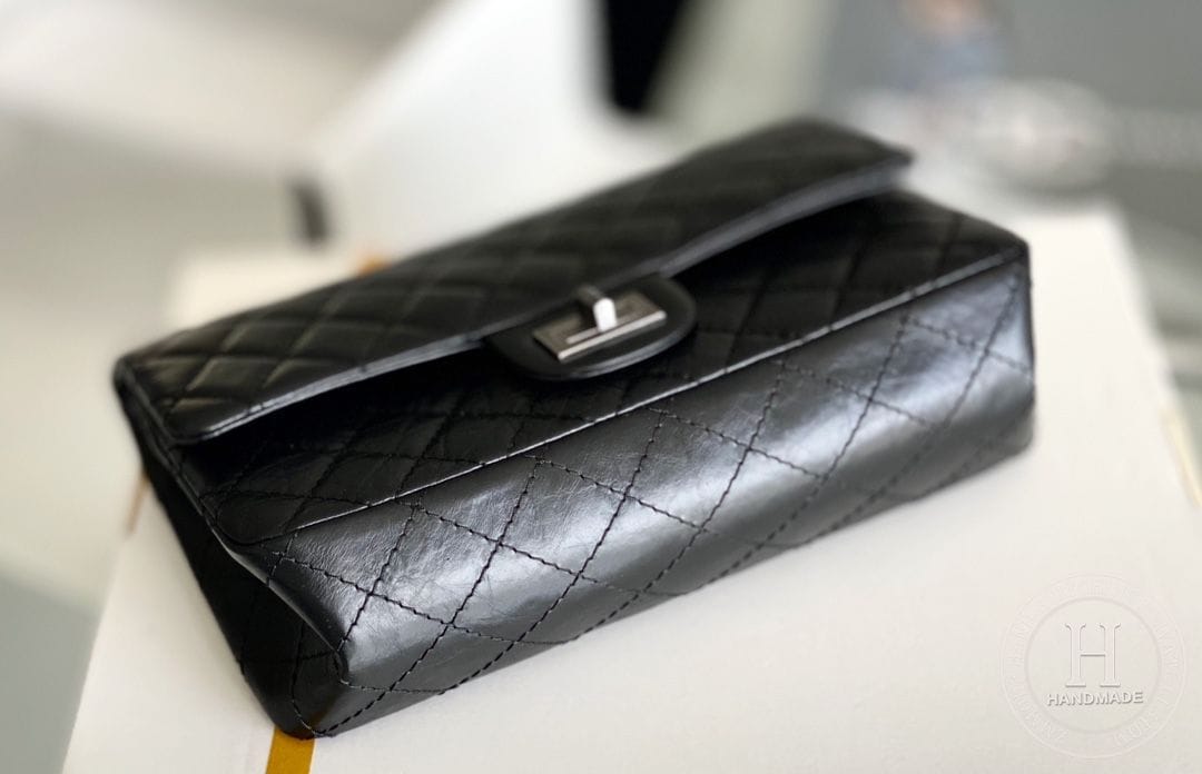 Chanel 2.55 24CM 牛皮 黑色亮金扣-8932