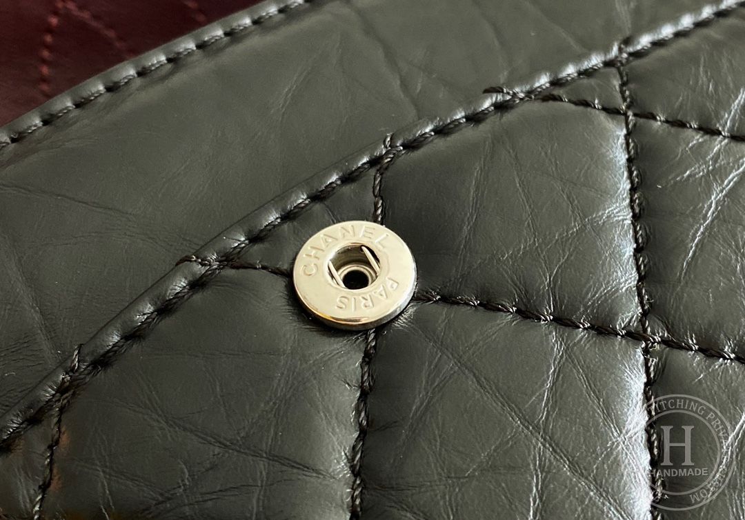 Chanel 2.55 28CM 牛皮 黑色古银扣