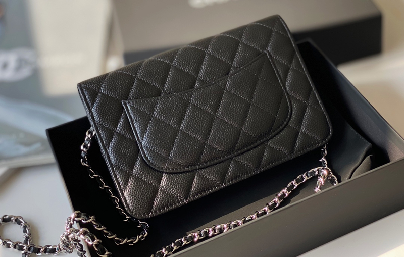 Chanel woc 12 × 19 × 4 cm 白色浅金扣-6837