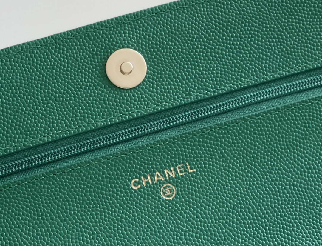 Chanel woc 12 × 19 × 4 cm 绿色浅金扣