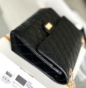 Chanel 2.55 28CM 牛皮 灰色古金扣-7395