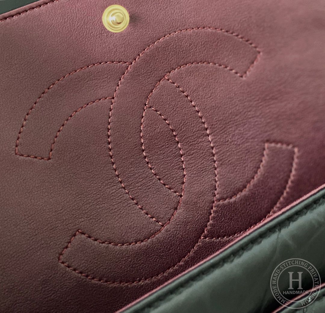 Chanel 2.55 28CM 牛皮 黑色古金扣