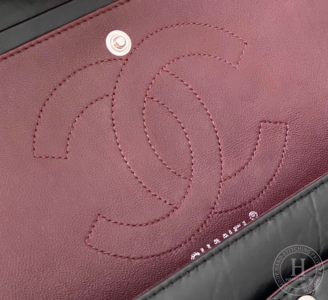 Chanel 2.55 28CM 牛皮 黑色古银扣