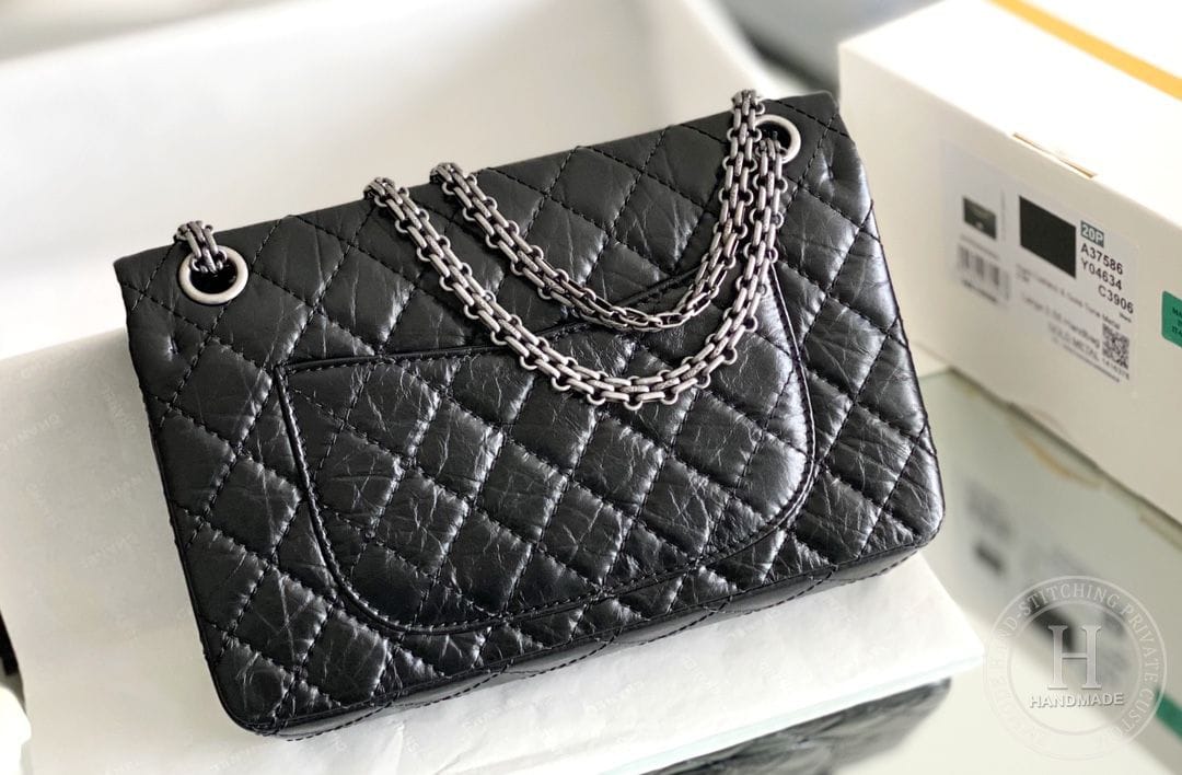 Chanel 2.55 24CM 牛皮 黑色亮金扣-8932