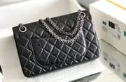 Chanel 2.55 24CM 牛皮 黑色亮金扣-8932