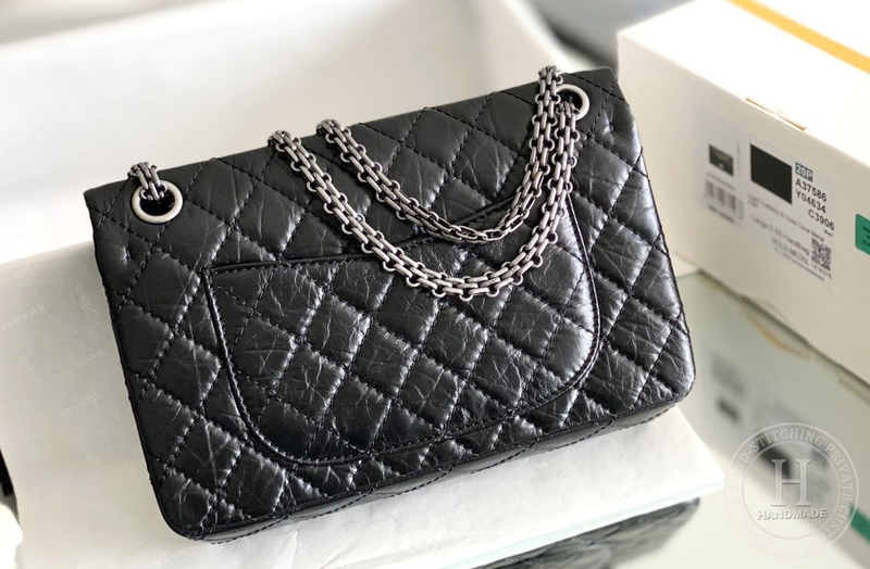 Chanel 2.55 24CM 牛皮 黑色亮金扣-8932