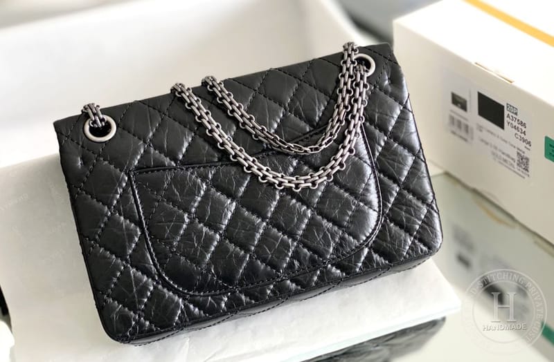 Chanel 2.55 24CM 牛皮 黑色亮金扣-8932