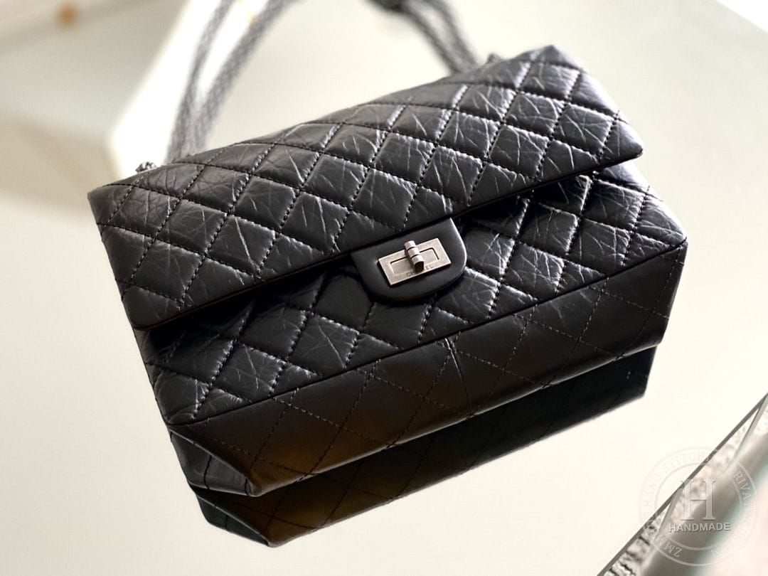 Chanel 2.55 28CM 牛皮 灰色古银扣-6931