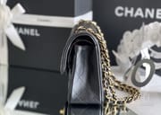 CLASSIC FLAP 23× 14.5 × 6 cm ZP羊皮LEATHER 黑色银扣-7482