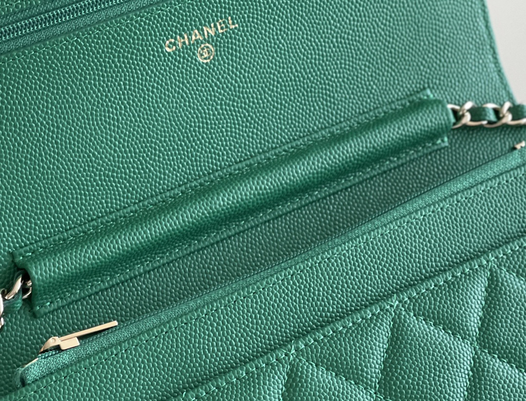 Chanel woc 12 × 19 × 4 cm 绿色浅金扣
