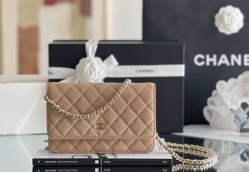 Chanel woc 12 × 19 × 4 cm 灰色浅金扣-3063