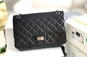 Chanel 2.55 28CM 牛皮 灰色古银扣-6931