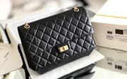 Chanel 2.55 28CM 牛皮 灰色古金扣-7395