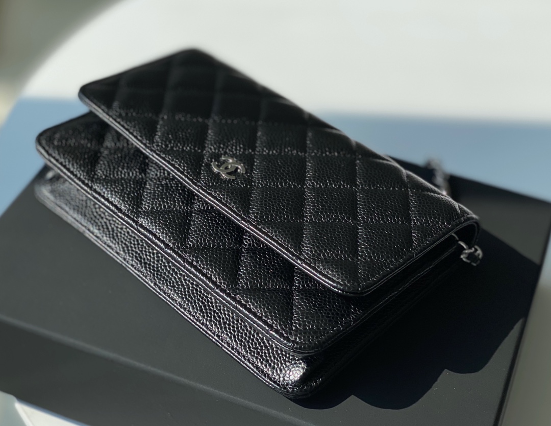 Chanel woc 12 × 19 × 4 cm WOC 黑色吸扣版