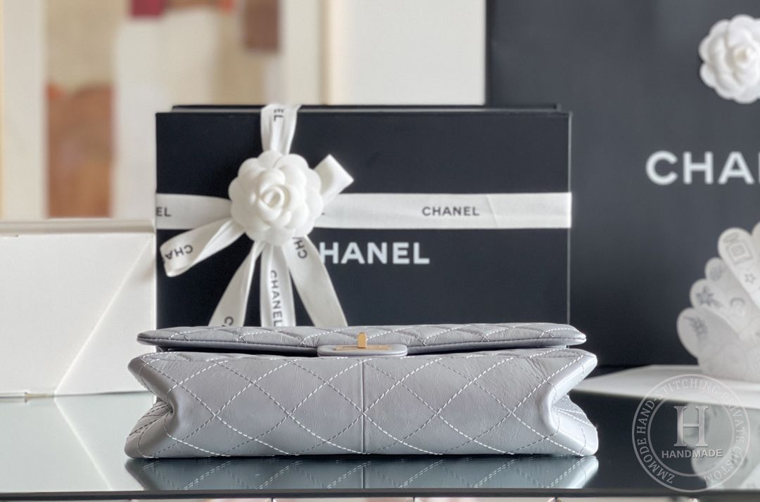 Chanel 2.55 28CM 牛皮 古银金扣