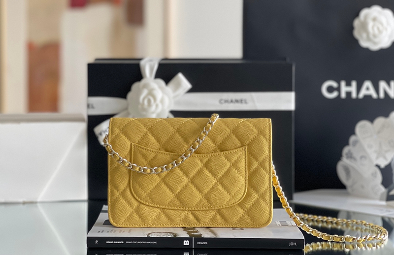 Chanel woc 12 × 19 × 4 cm 深蓝色浅金扣-4932