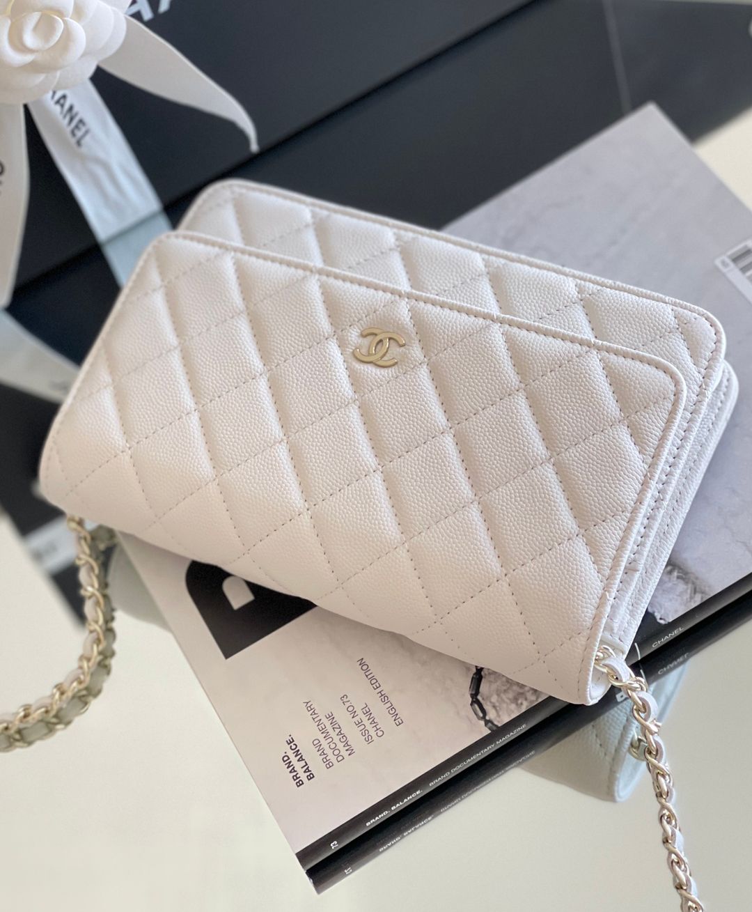 Chanel woc 12 × 19 × 4 cm 黄色浅金扣-5033