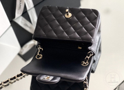 Mini Square Flap CLASSIC FLAP 13.5 × 17 × 8 cm GR羊皮 LEATHER 雾霾蓝-6129