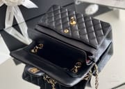 CLASSIC FLAP 23× 14.5 × 6 cm ZP羊皮LEATHER 黑色银扣-7482