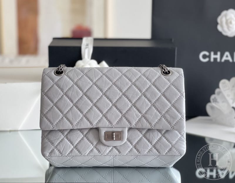 Chanel 2.55 28CM 牛皮 古银金扣-2878