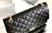 Chanel 2.55 28CM 牛皮 灰色古金扣-7395