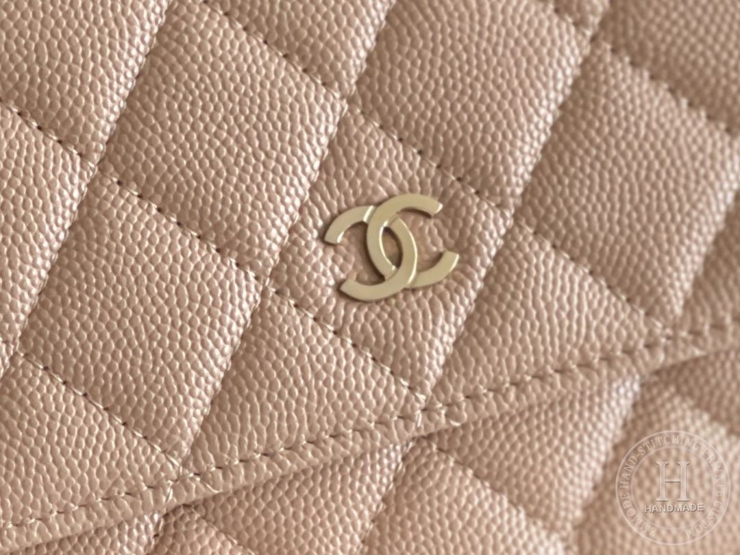 Chanel woc 12 × 19 × 4 cm 奶茶色浅金扣