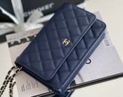 Chanel woc 12 × 19 × 4 cm 深酒红色浅金扣-4593