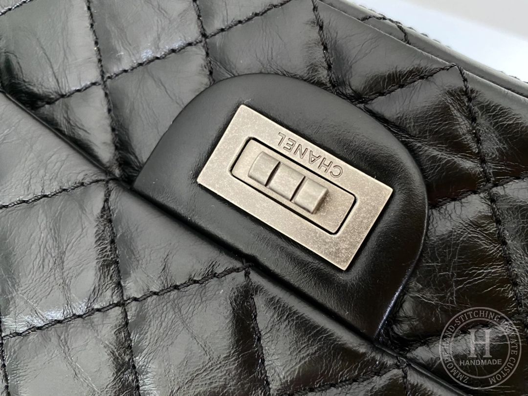 Chanel 2.55 mini 15.5 × 20× 6 cm 黑色单盖头 银扣