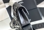 CLASSIC FLAP 23× 14.5 × 6 cm ZP LEATHER 牛仔蓝浅金扣-6490
