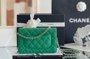 Chanel woc 12 × 19 × 4 cm 奶茶色浅金扣-3926