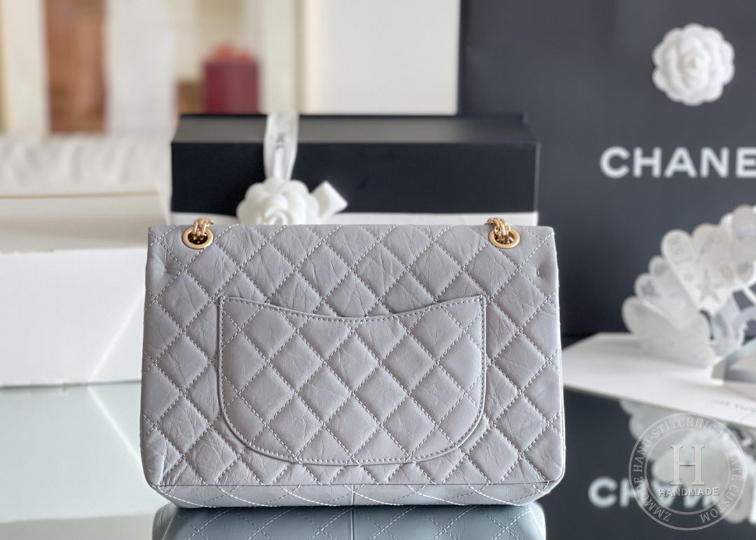 Chanel 2.55 28CM 牛皮 古银金扣