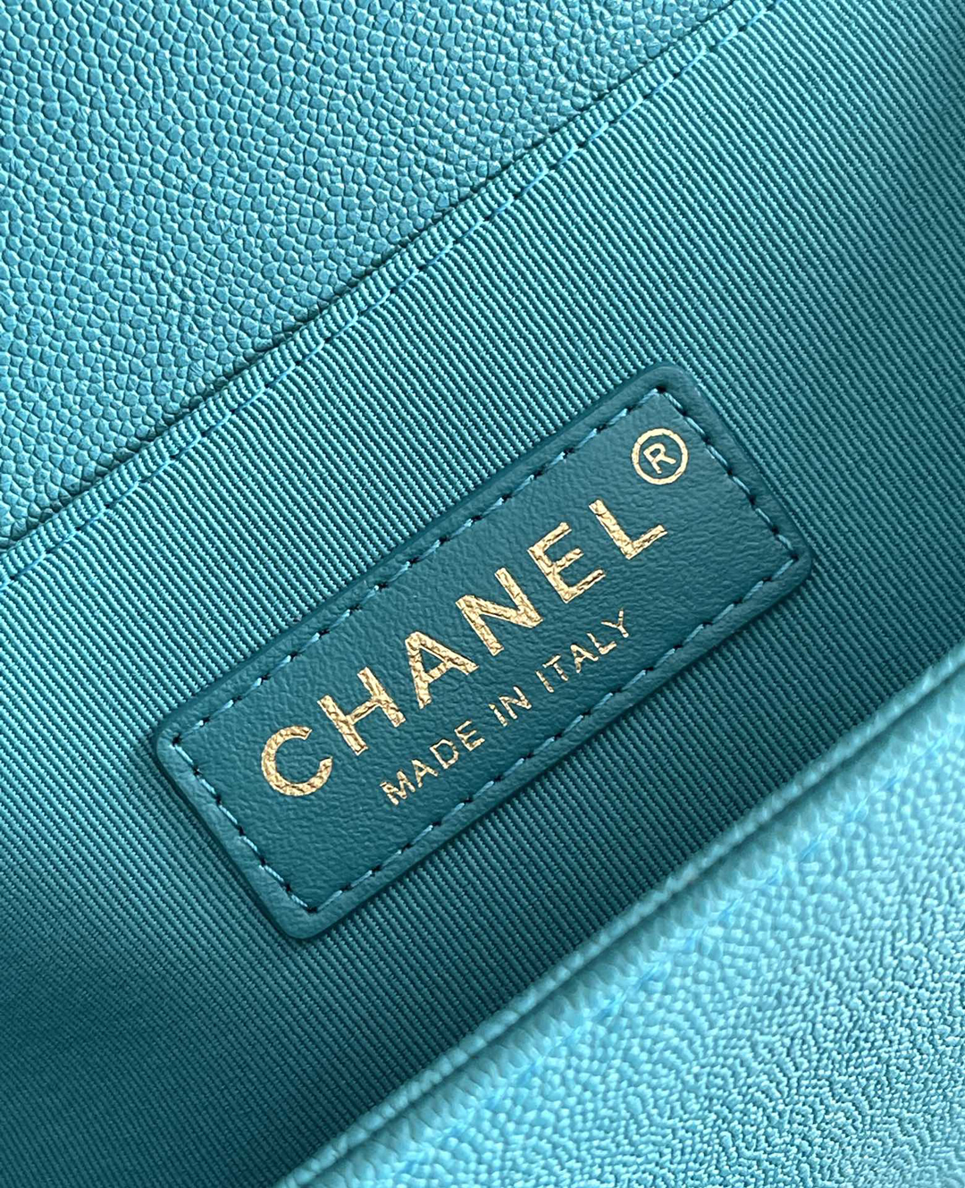 Chanel Leboy-25× 14.5×8cm 湖水绿复古金扣