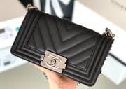 Chanel Leboy 20× 12×8cm V纹Black-0470