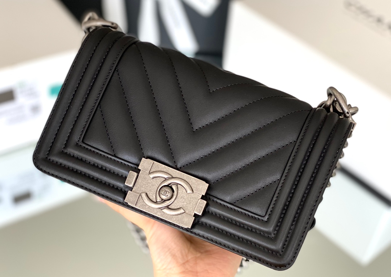 Chanel Leboy 20× 12×8cm V纹Black-0470