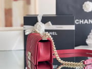Chanel Leboy-25× 14.5×8cm V纹Red 浅金扣-2585