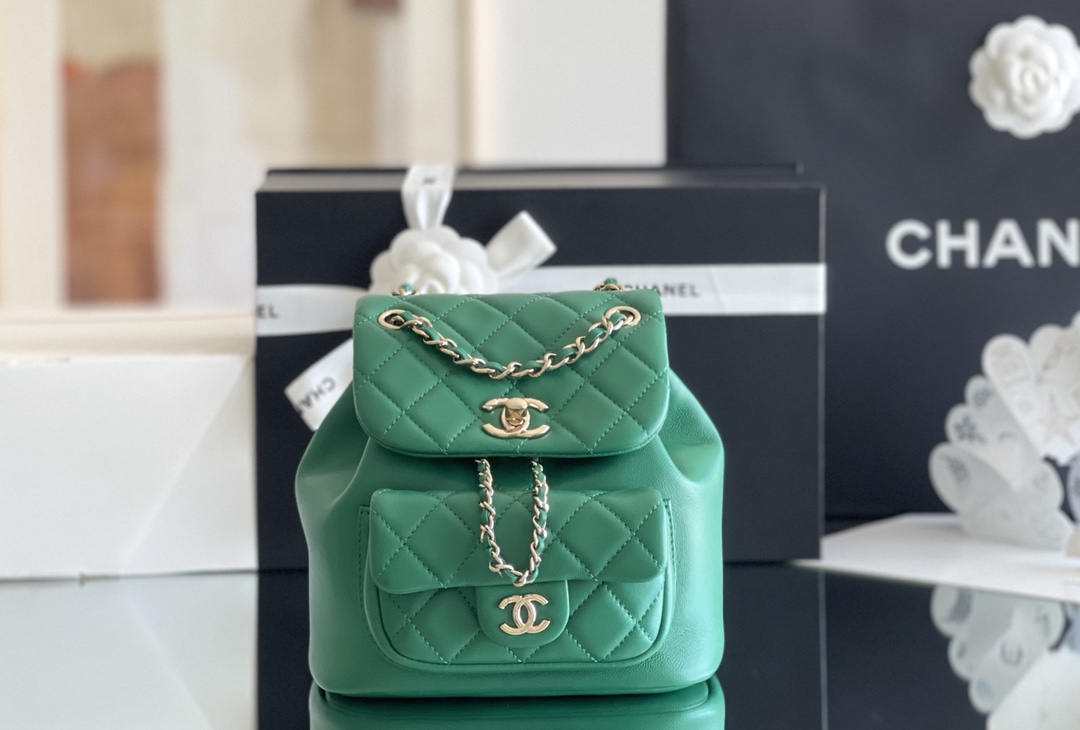Chanel Duma 18× 18×11cm Green