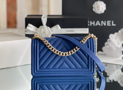 Chanel Leboy-25× 14.5×8cm 肉粉色V纹浅金扣-5928