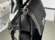 Chanel Leboy 25×14.5×8cm V纹Black 银扣-0644