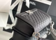 Chanel Leboy-25× 14.5×8cm 电光蓝V纹浅金扣-6268