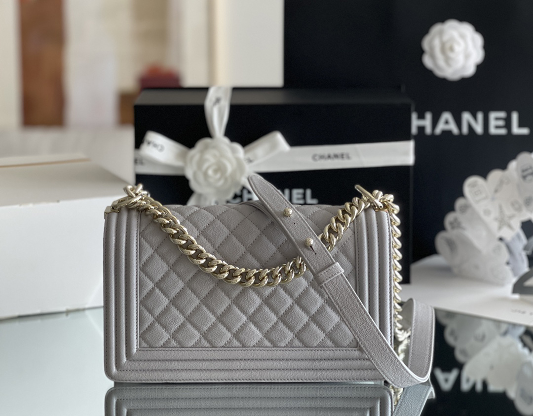 Chanel Leboy-25× 14.5×8cm 冰川灰浅金扣 Chanel Leboy-25× 14.5×8cm 冰川灰浅金扣
