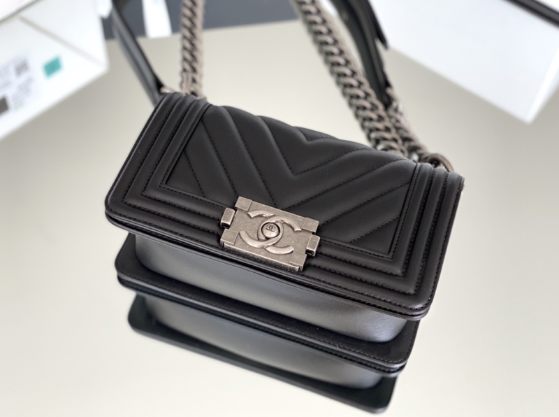 Chanel Leboy 20× 12×8cm V纹Black-0470