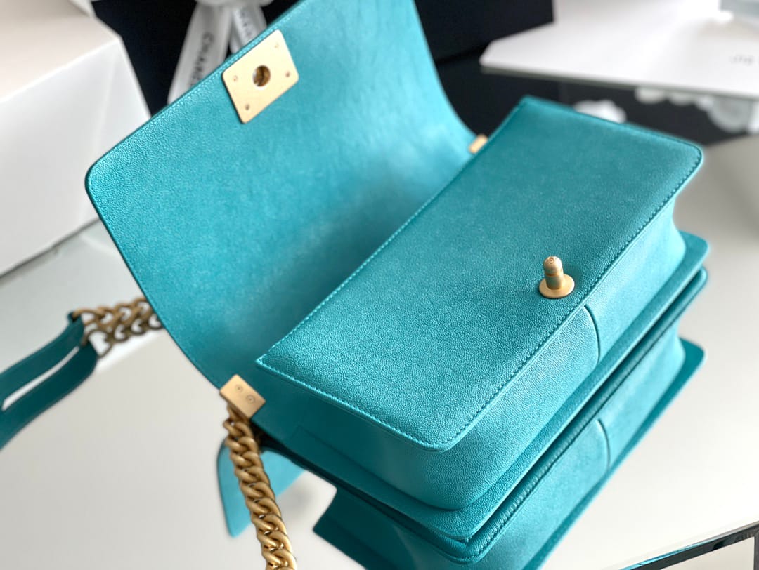 Chanel Leboy-25× 14.5×8cm 冰川灰浅金扣-7982