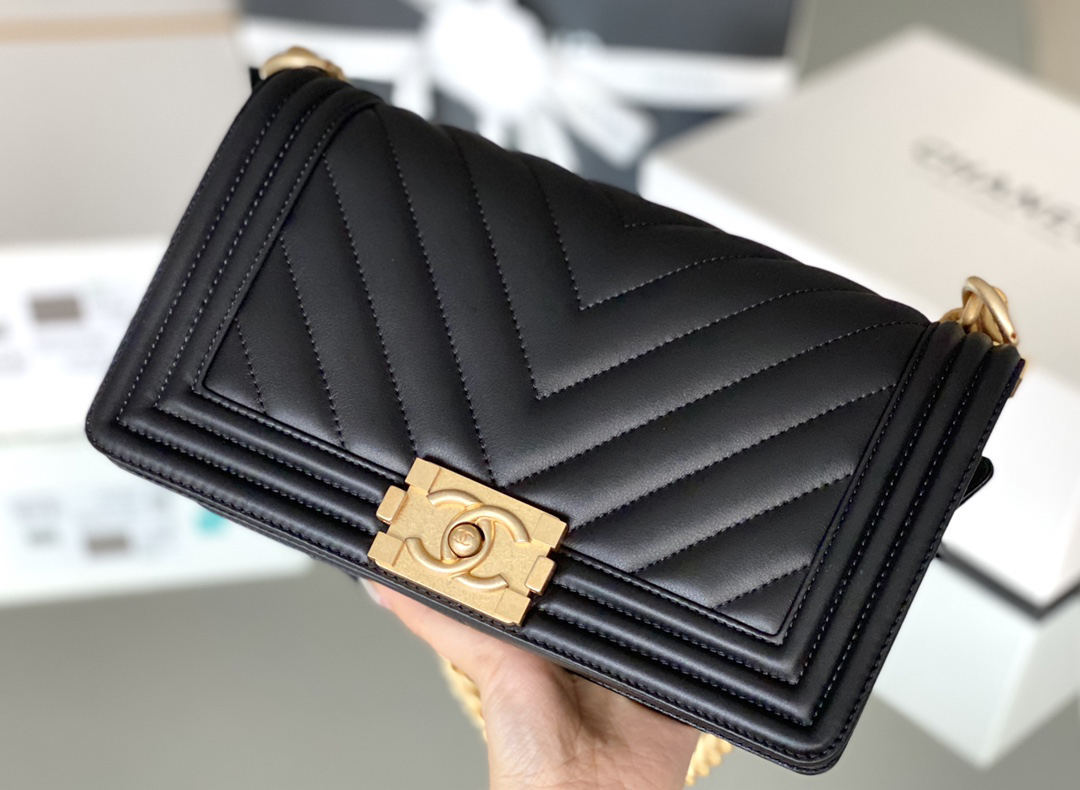 Chanel Leboy 25×14.5×8cm V纹black Chanel Leboy 25×14.5×8cm V纹black