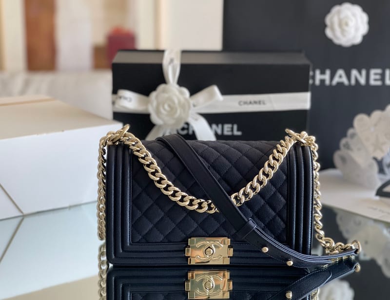 Chanel Leboy-25× 14.5×8cm 午夜蓝浅金扣