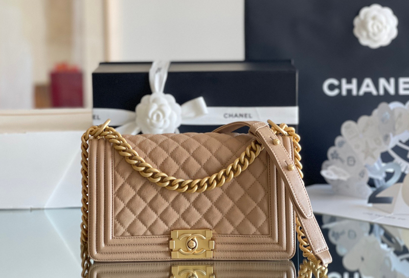 Chanel Leboy-25× 14.5×8cm V纹Red 浅金扣-3053