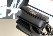 Chanel Leboy 20× 12×8cm V纹Black 磨砂金扣-1499
