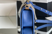Chanel Leboy-25× 14.5×8cm 肉粉色V纹浅金扣-5928